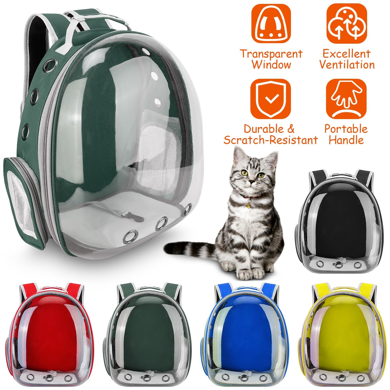 Pet Backpack Carrier Ventilate Transparent Backpack Travel Breathable Astronaut Cat Carrier For Puppies Cats Dogs Under 13LBS