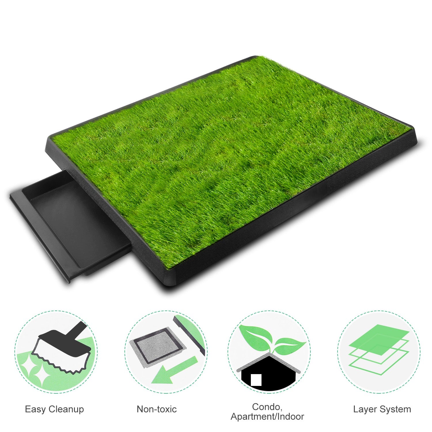 Dog Potty Training Artificial Grass Pad Pet Cat Toilet Trainer Mat Puppy Loo Tray Turf For Small Medium Dogs Indoor Outdoor Use