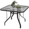 Outsunny Tempered Glass Square Patio Dining Table w/ 2.1