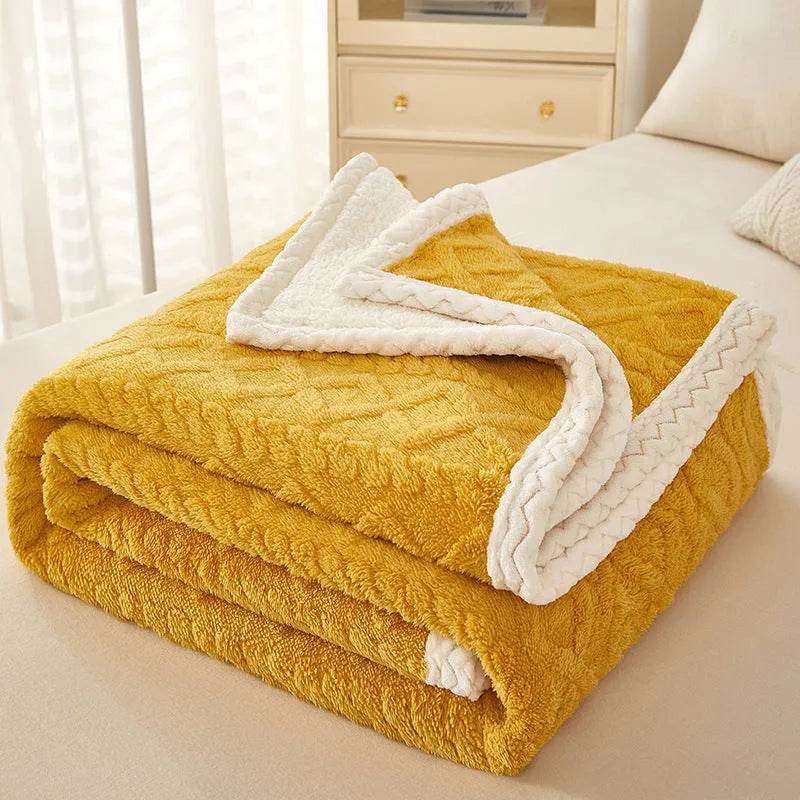 Blanket Double Thickened Warm Coral Fleece Sofa Winter Blanket 