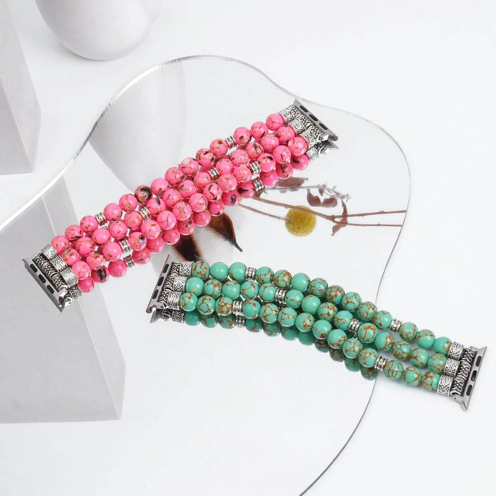 Beaded Bracelet Smart Phone Watch Strap for women 
