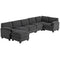 Modular Sectional Sofa, Oversized U-Shaped Couch with Spring Cushion, Corduroy Sofa for Living Room, Charcoal Grey