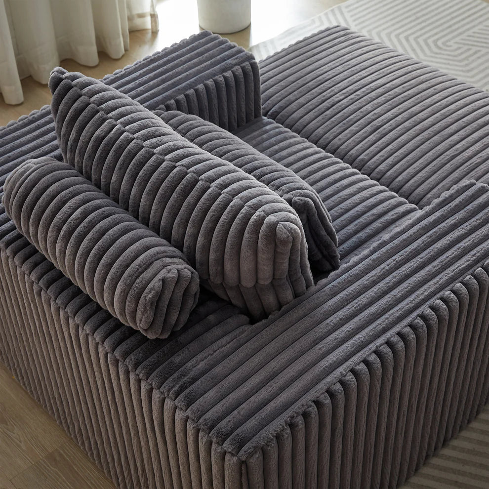 62.5-Inch Corduroy Sponge Sofa Lounge Chair No Assembly 