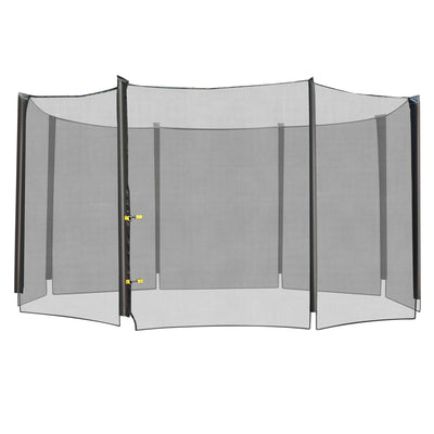 HOMCOM 12' Round Trampoline Replacement Net Enclosure Safety Net Fence with 4 Arch 8 Poles Black 