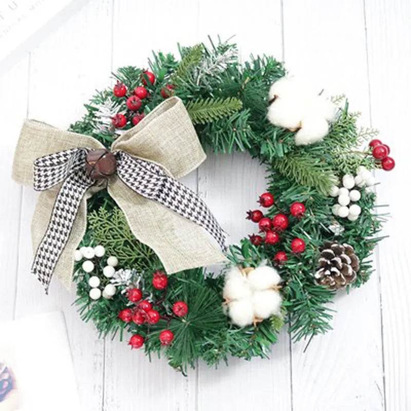 Creative Christmas Door Wreath Christmas Decoration Artificial Garland Wreaths For Car Home Window Wall Decoration 
