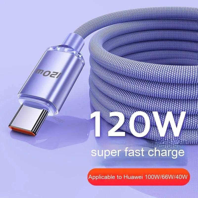 120W Data Cable Type-C Mobile Phone Charging Cable 