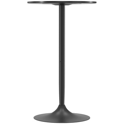 HOMCOM Modern High Top Bar Table Round Dining Painted Top Steel Base Bistro Table for 2 Black 