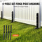 Fence Post Anchor Repair Kit, 4 Pack Inner Diameter 2 X2 Inches Heavy Duty Steel Fence Post Support Stakes, Anchor Ground Spike For Repair Tilted, Broken Wood Fence Post