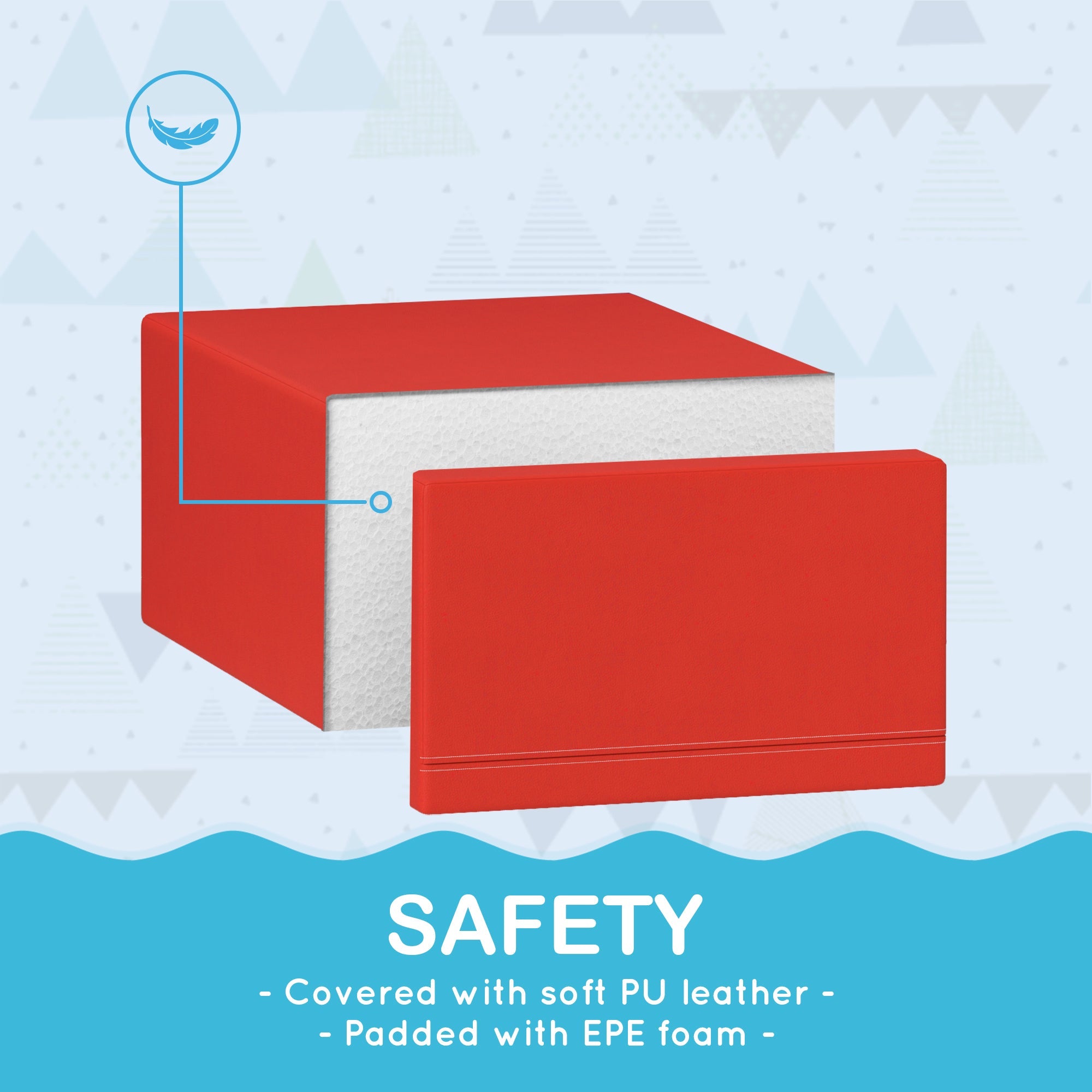 Qaba 2-Piece Soft Play Kids Foam Play Se for Crawl and Climb, Dark Blue 