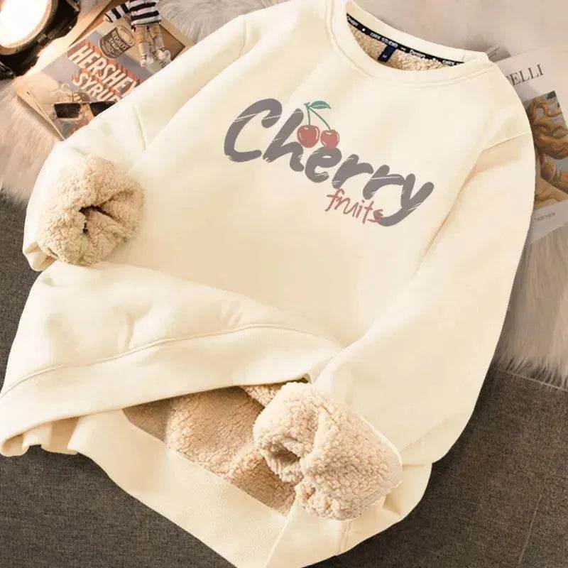Autumn Winter Fleece-lined thick sweatshirt Pullover top for men 