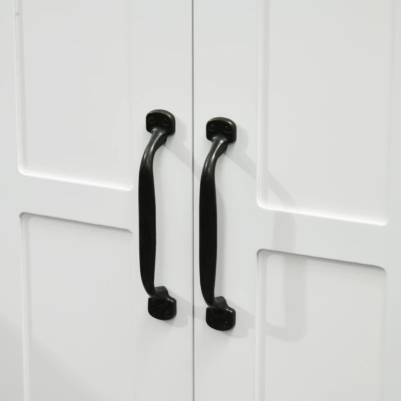 Pedestal Under Sink Cabinet, Bathroom Vanity Cabinet Storage with Double Doors and Adjustable Shelf, White