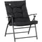 Outsunny Foldable Lounge Chair Fabric Upholstered Recliner Black Outdoor Lounger with Armrest Metal Frame Camping Beach Chair