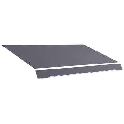 Outsunny Retractable Awning Canopy: 11'x8' Grey Fabric Replacement for Outdoor UV Blocking Sunshade 