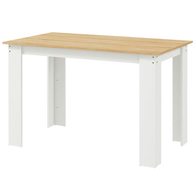 HOMCOM Kitchen Table for 4-6 People, Dining Table with Veneered Top for Dining Room, Oak 