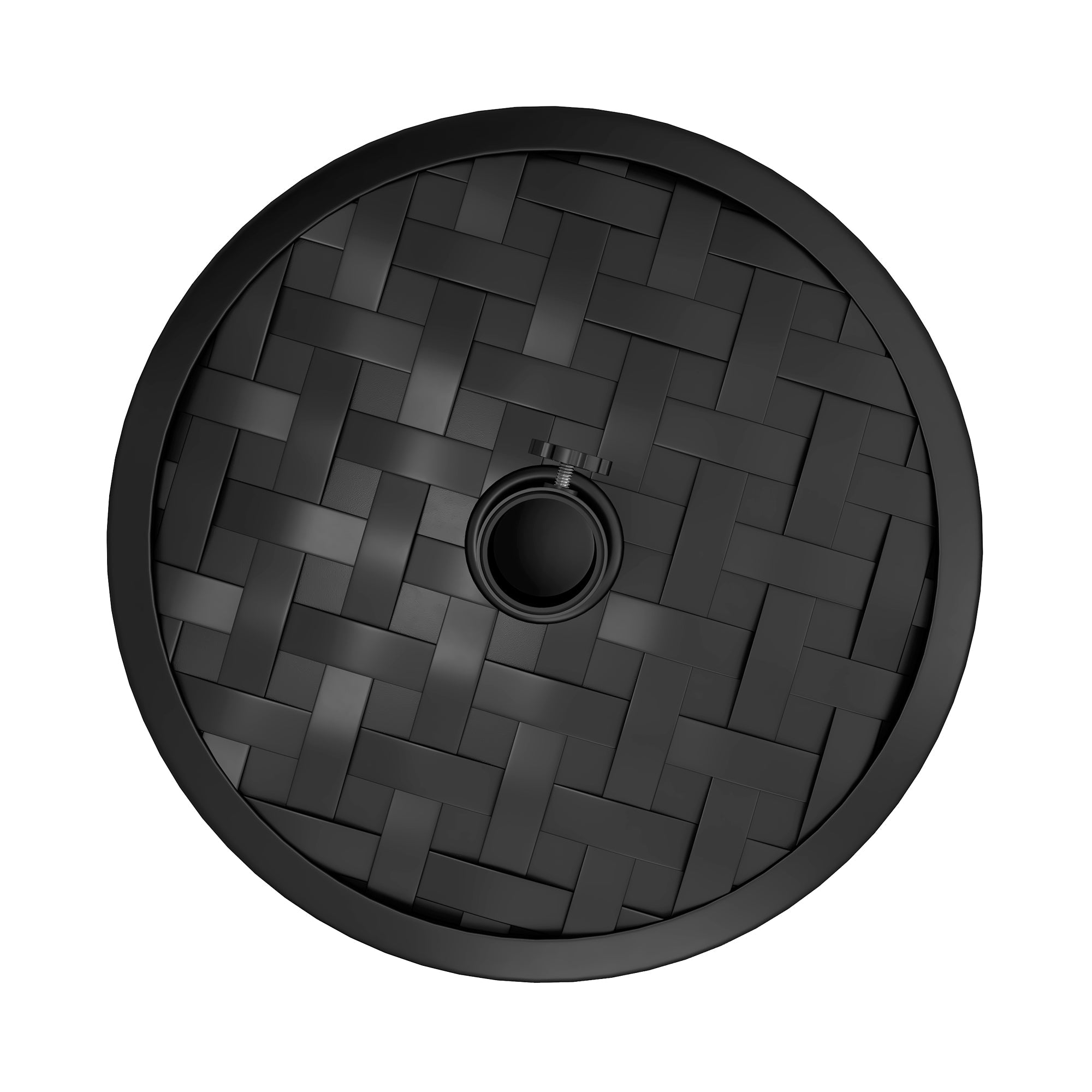 Outsunny 40lbs. Concrete Umbrella Base with Rattan Effect, Heavy Duty Parasol Stand for Outdoor Patio Umbrella, Black 