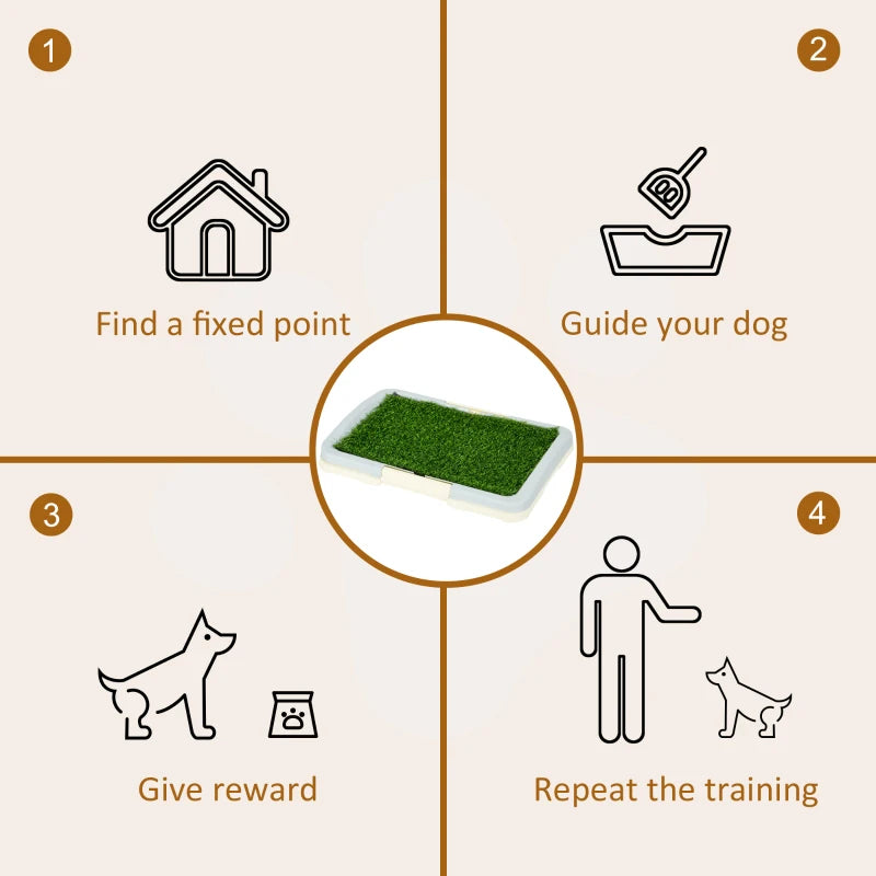 Puppy Training Pad, Indoor Portable Puppy Pad, with Artificial Grass, Grid, Panel, Tray, 18.3" x 13.4"