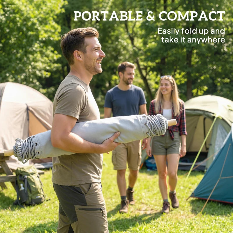 Hammock Chair Swing Hanging Macrame Chair w/ Two Soft Seat Cushions, Grey