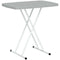 Portable Patio Side Table, Height Adjustable Outdoor Side Table, Folding Balcony Table with Metal Frame, Dark Grey