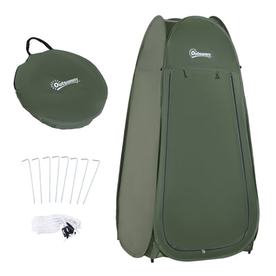 Outsunny Portable Pop Up Camping Shower Tent Dressing Changing Privacy Shelter Green 