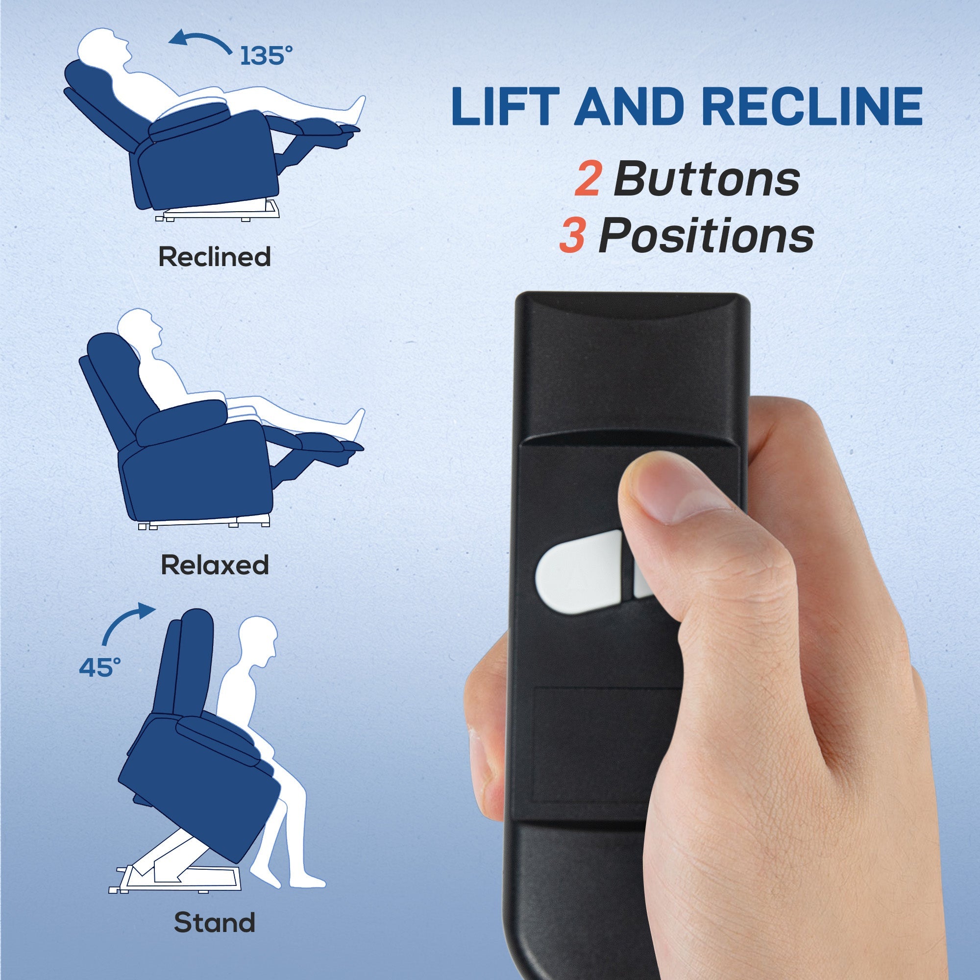 HOMCOM Lift Chair for Elderly, Massage Recliner Chair with 8 Vibration Points, Footrest, Remote Control, Side Pockets Dark Blue 
