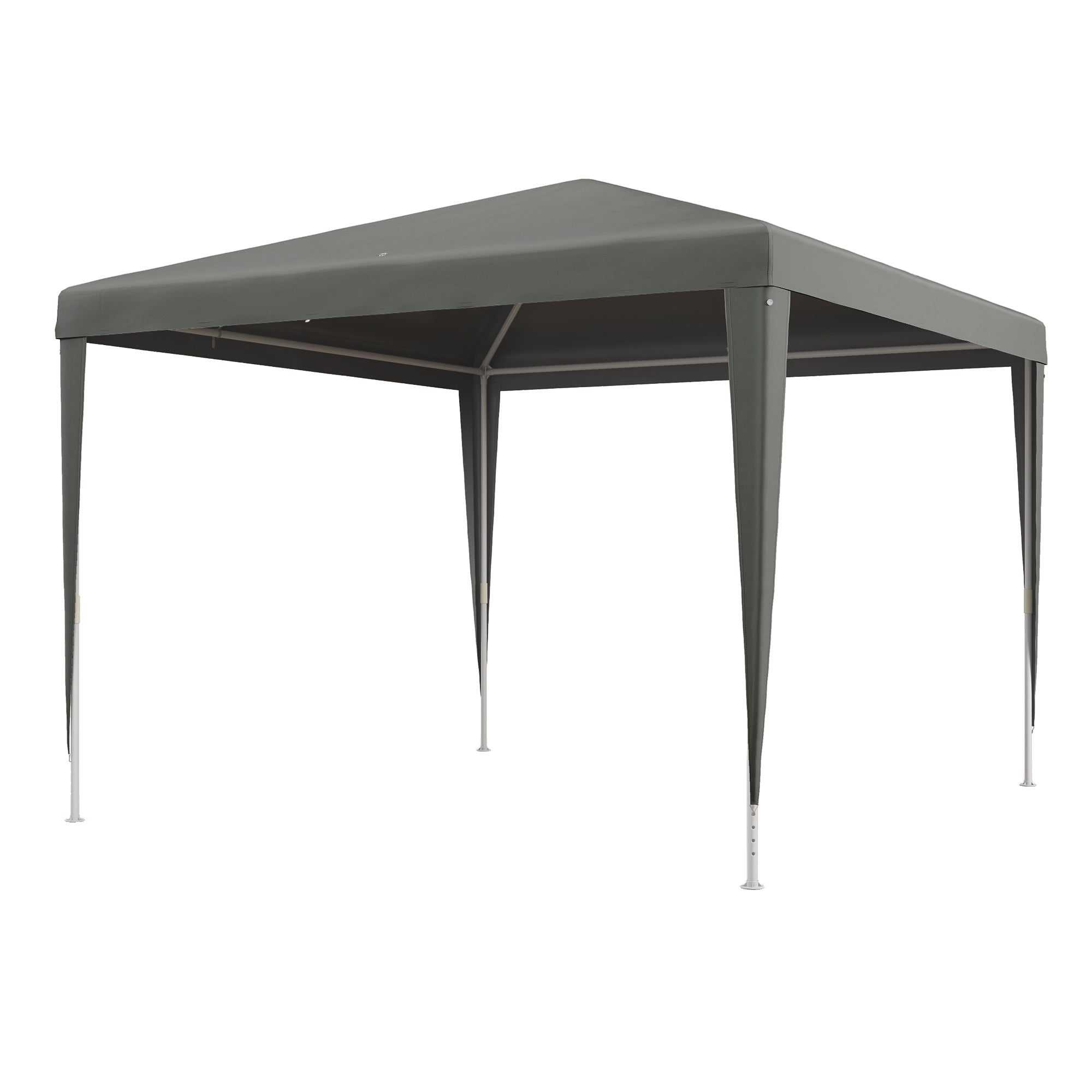 Outsunny 10x10ft Party Tent Portable Gazebo, Folding Garden Canopy Event Shelter Outdoor Sunshade Grey 