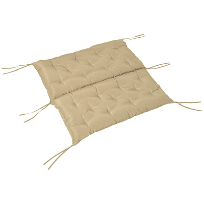 Outsunny 2-Seater Swing Chair Cushion Replacement with Backrest for Garden Bench Indoor Outdoor Use 39.4x38.6 Khaki 