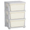 Qaba 3 Tier Kids Toy Organizer and Storage Bins with 3 Plastic Drawers, Cream White