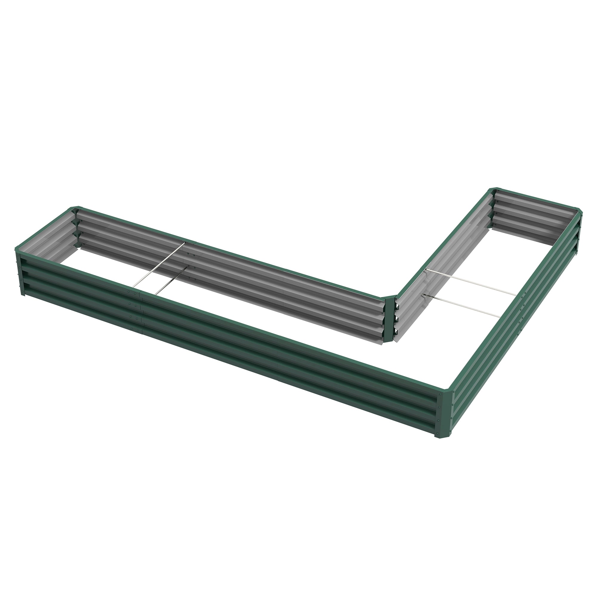 Outsunny Galvanized Raised Garden Bed Steel Planter Box with Rods for Vegetables Flowers Herbs 82" x 109" x 12" Green 