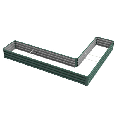 Outsunny Galvanized Raised Garden Bed Steel Planter Box with Rods for Vegetables Flowers Herbs 82" x 109" x 12" Green 