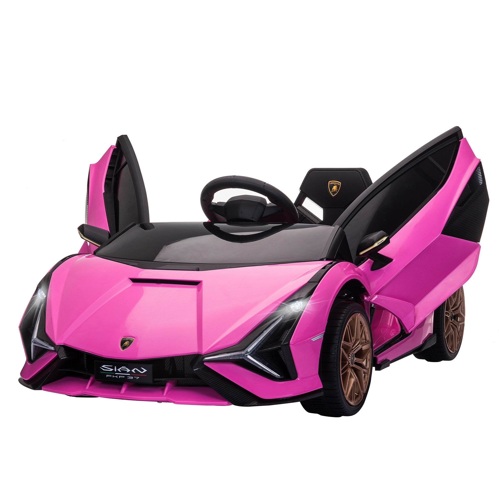 Aosom Compatible 12V Battery-powered Kids Electric Ride On Car Toy with Parental Remote Control Music Lights MP3 Pink 