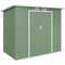 7' x 4' Galvanised Steel Garden Shed, with Foundation Kit - Green