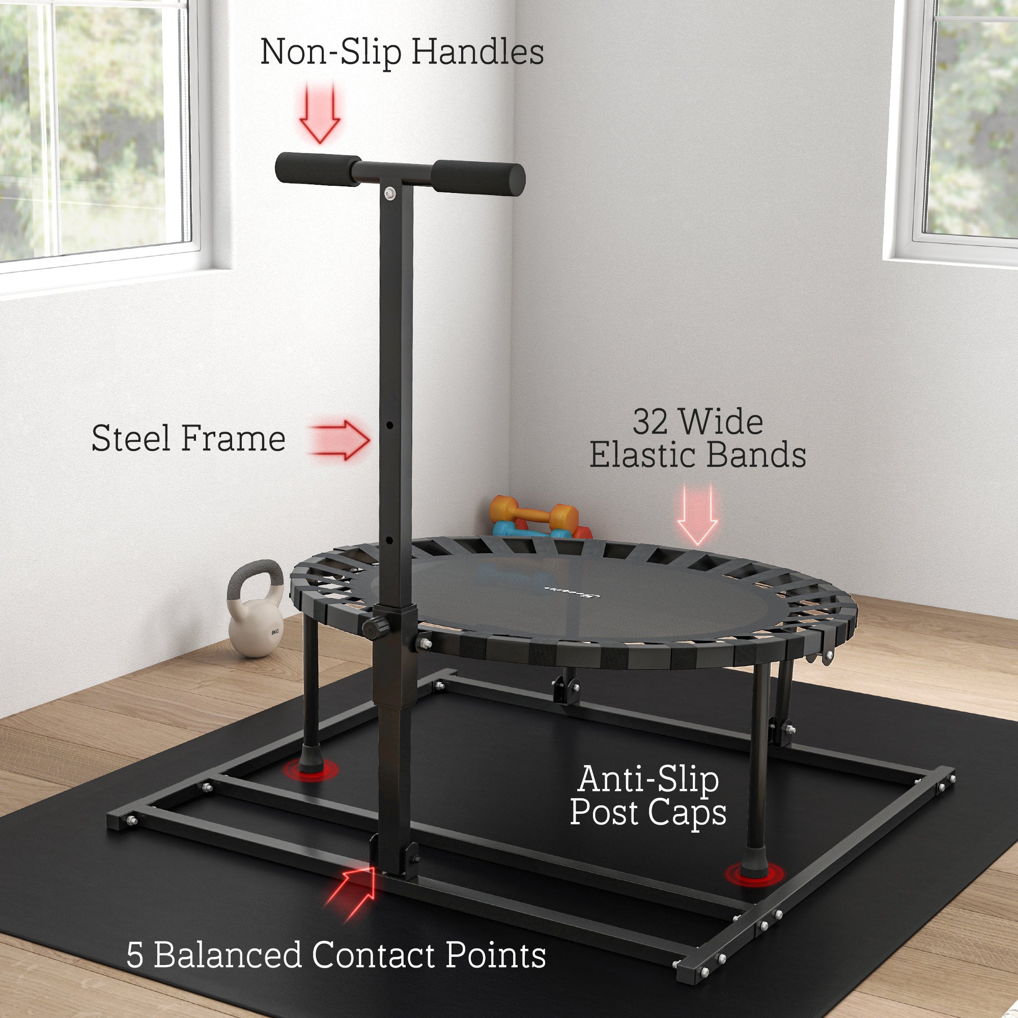 Soozier 2-in-1 38" Rebounder Trampoline for Adult, 8-Angle Adjustable Baseball Volleyball Soccer Rebounder Fitness Trampoline 