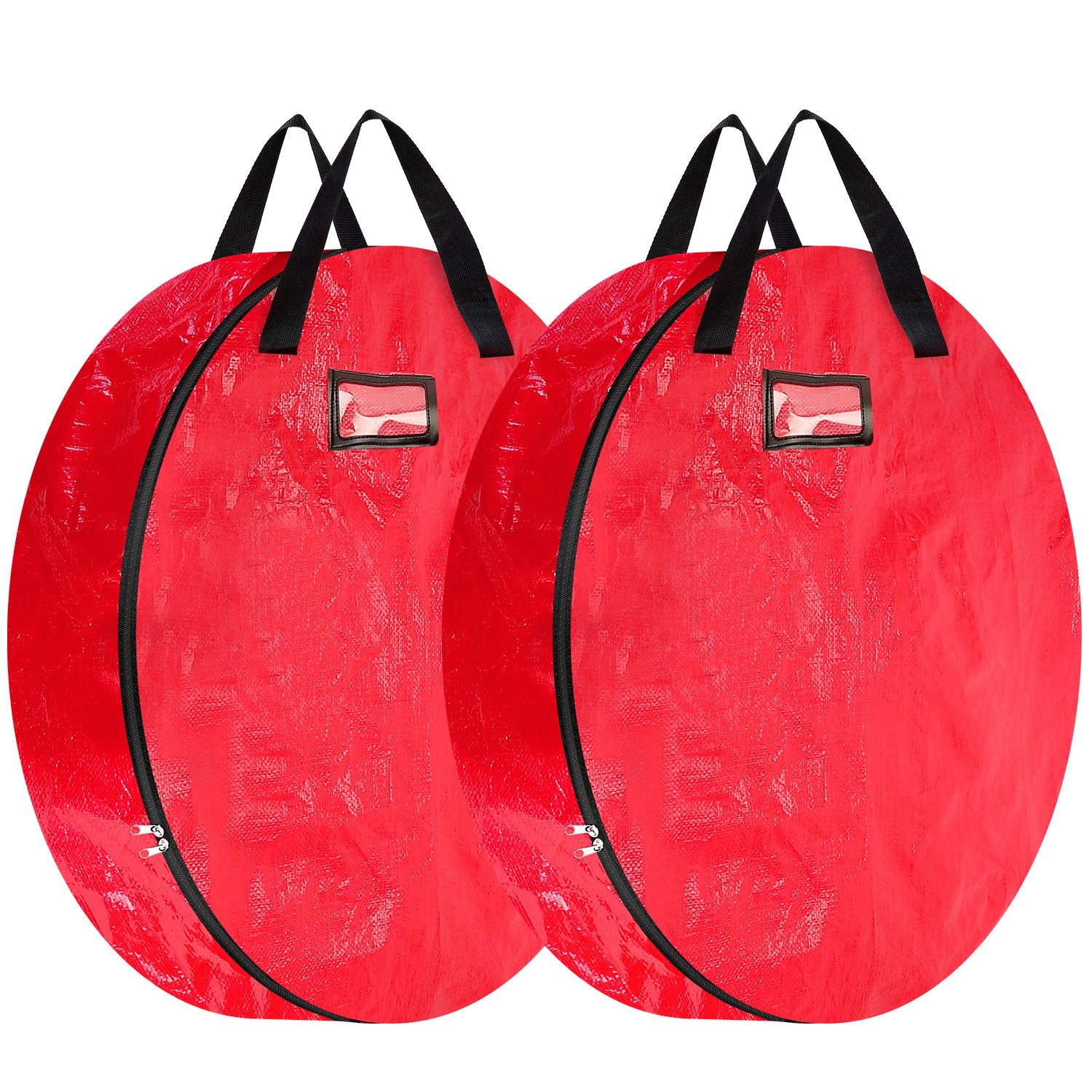 2Pcs ?30in Christmas Wreath Storage Bag 88L Water-resistant Foldable Wreath Container Bag w/ Handles Card Slot 