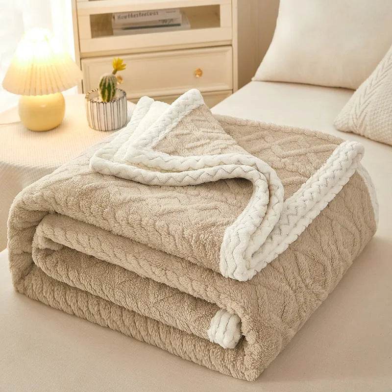 Blanket Double Thickened Warm Coral Fleece Sofa Winter Blanket 