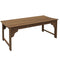 Wooden Garden Bench, Patio Double Park Bench with Slatted Seat, Front Porch Backless Bench, Teak