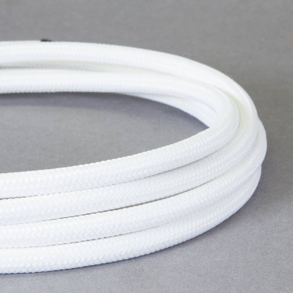 3-Core Electric Round Cable with White Color fabric finish~2127