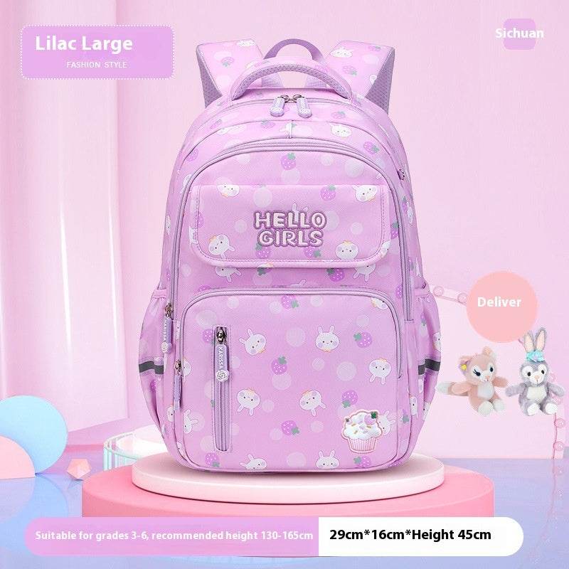 6-12-year-old Primary School Children Girls Backpack Large Capacity Schoolbag 