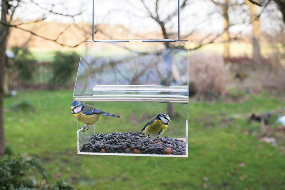 Acrylic Hanging Birdtable House, Excl. Bird Food 
