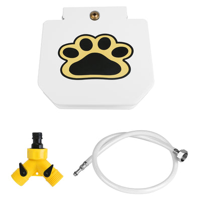 Dog Water Fountain Outdoor Dog Pet Water Dispenser Step-on Activated Sprinkler w/ Interactive Paw Pedal Valve for Drinking Fresh Water 