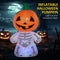6ft Halloween Inflatables Outdoor Decorations, Smiling Skeleton Ghost With Pumpkin Head, Blow Up LED Yard Decor For Garden, Lawn, Party, Holiday, Waterproof