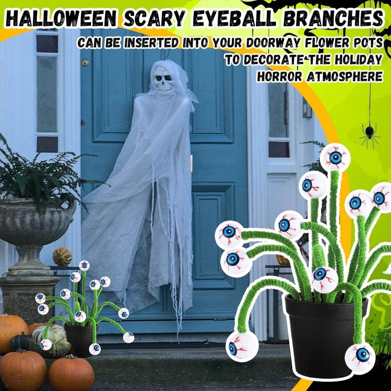 Halloween Three-dimensional Eye Beads Twig Cutting Bouquet Creative Funny Decoration 