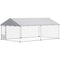 Outdoor Dog Run w/ Adjustable & Rotating Bowls, Water-Resistant UV-Resistant Cover, Secure Lock, 13.1' x 7.5' x 5.2'