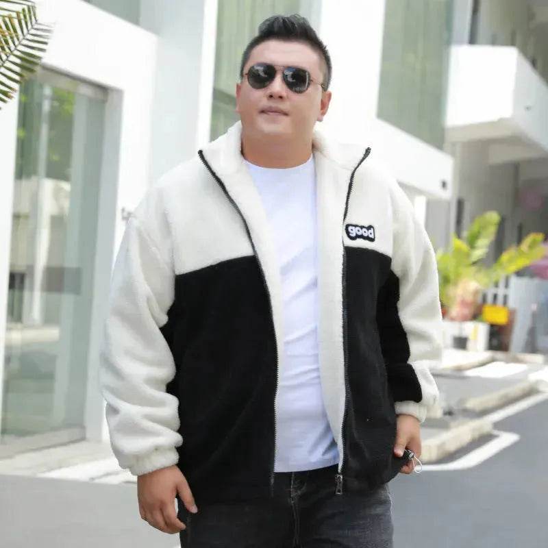 Autumn Winter wool Fleece-lined Thickening Zip up Cardigan Coat for men 