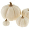 Felt Pumpkin – White, Handcrafted Wool with Resin Stem, Autumn Decor Accent, 3.5