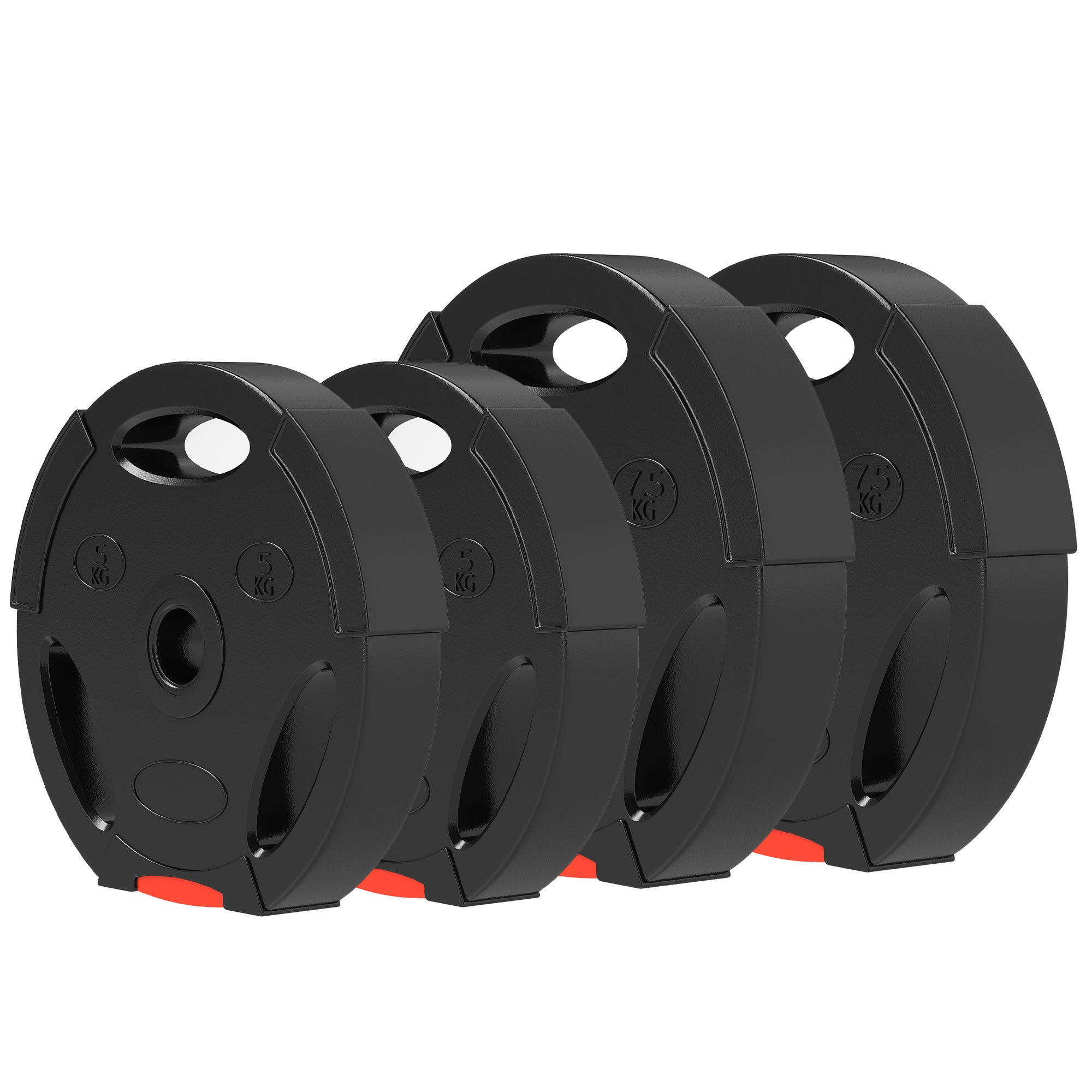 Soozier 1-Inch Weight Plates, Barbell Weights Set for Weightlifting and Strength Training, 2 x 17lbs + 2 x 11lbs 
