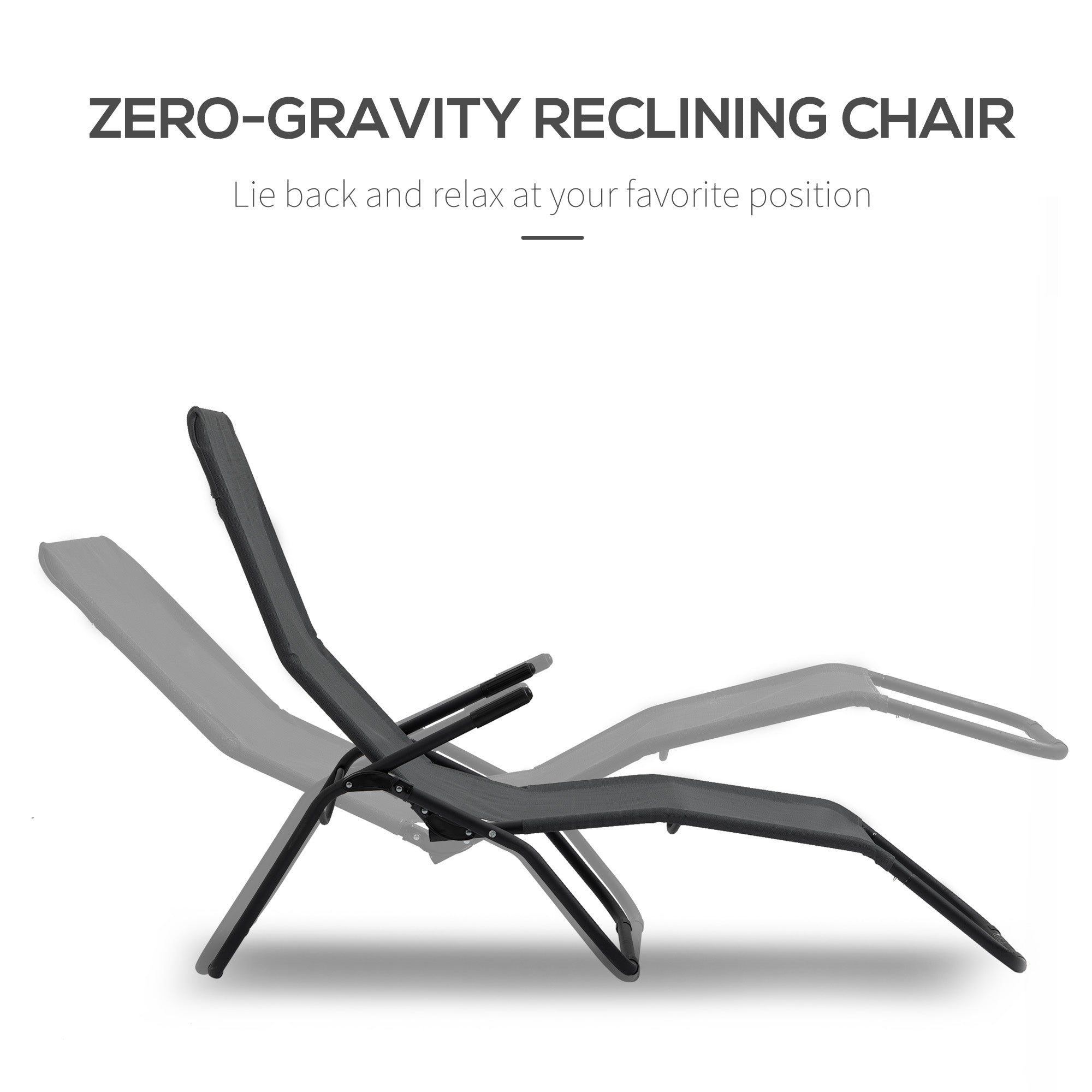 Outsunny Mesh Zero Gravity Lounge Chair Recliners Folding Rocking Chair Outdoor Chaise Lounge for Beach Poolside and Patio Black 