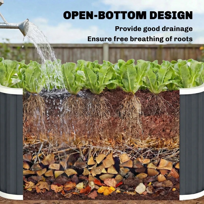 Galvanized Raised Garden Bed, Deep Rot Planter Box, Outdoor Garden Bed with Plant Labels, 5' x 2' x 2', Dark Grey