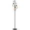 HOMCOM Industrial Floor Lamp 3 Hanging Shades Dimmable for Living Room Bedroom Black
