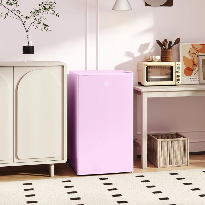 Compact Refrigerator, Mini Fridge with Freezer, Adjustable Shelf, Mechanical Thermostat and Reversible Door, Pink