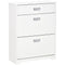 HOMCOM Compact Shoe Sanctuary: Storage Cabinet with Drawer, 2 Flip Doors, Adjustable Shelves for 16 Pairs, White
